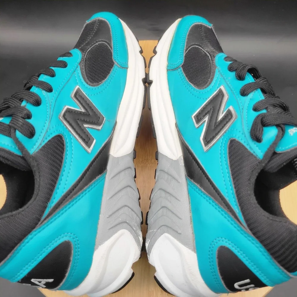 New Balance 498 Teal Black Made in USA Running Shoes Mens 6.5 Womens 8 W498LB